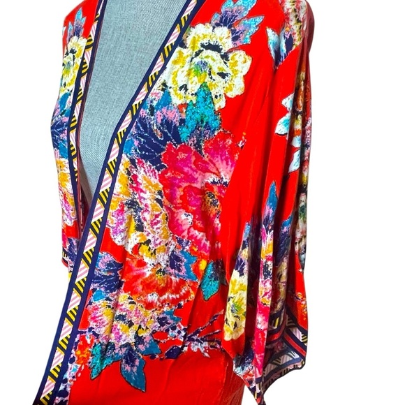 Flying Tomato Anthropologie  Sz M-L Floral Print  Kimono Cardigan Duster Top - Picture 5 of 10